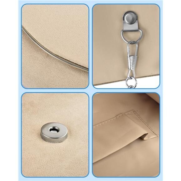 Formal Bags Suede Shoulder Envelope Handbags Khaki - Picture 3 of 7